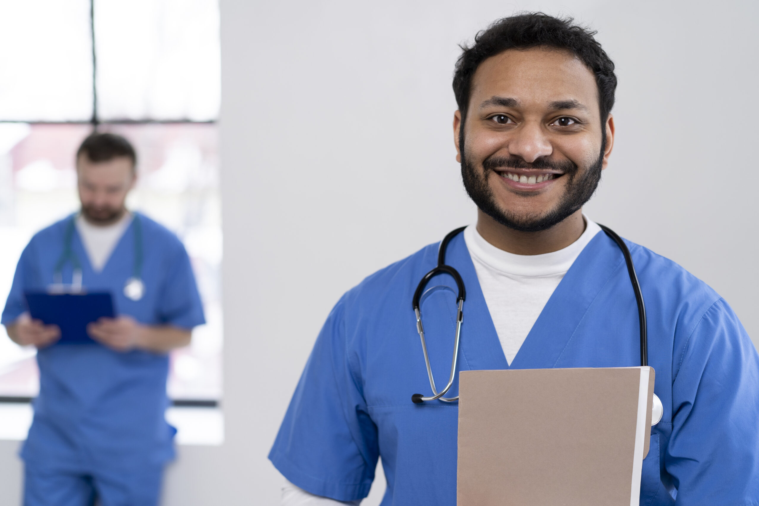 nurses getting ready work day